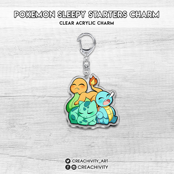 〘ON-HAND〙Pokemon Sleepy Starters Acrylic Charm